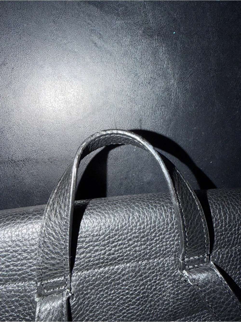 kate spade Black Pebbled Leather Backpack with Gold Logo